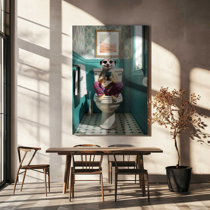 Bathroom Meerkat Canvas Print Wall Art 1X3221635 - ART FEVER - Art Fever