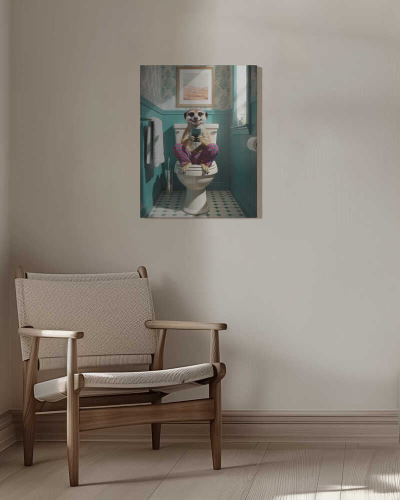 Bathroom Meerkat Canvas Print Wall Art 1X3221635 - ART FEVER - Art Fever