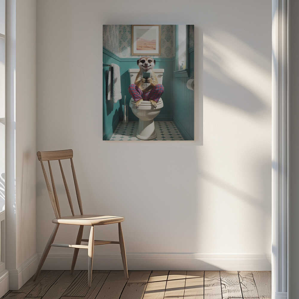 Bathroom Meerkat Canvas Print Wall Art 1X3221635 - ART FEVER - Art Fever