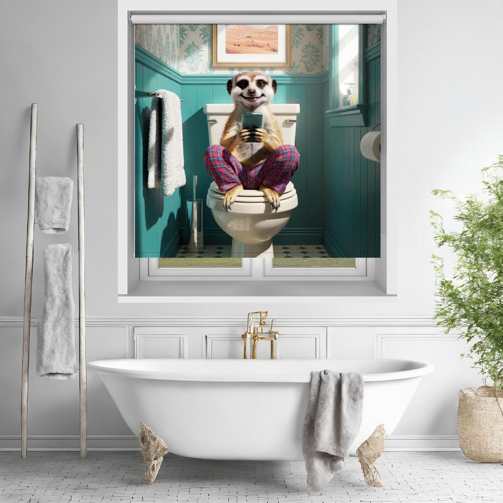 Bathroom Meerkat Printed Picture Photo Roller Blind - 1X3221635 - Art Fever - Art Fever