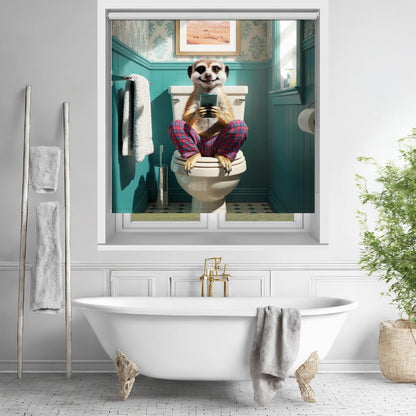 Bathroom Meerkat Printed Picture Photo Roller Blind - 1X3221635 - Art Fever - Art Fever