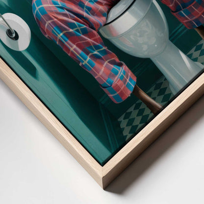 Bathroom Moose Canvas Print Wall Art 1X3222283 - ART FEVER - Art Fever