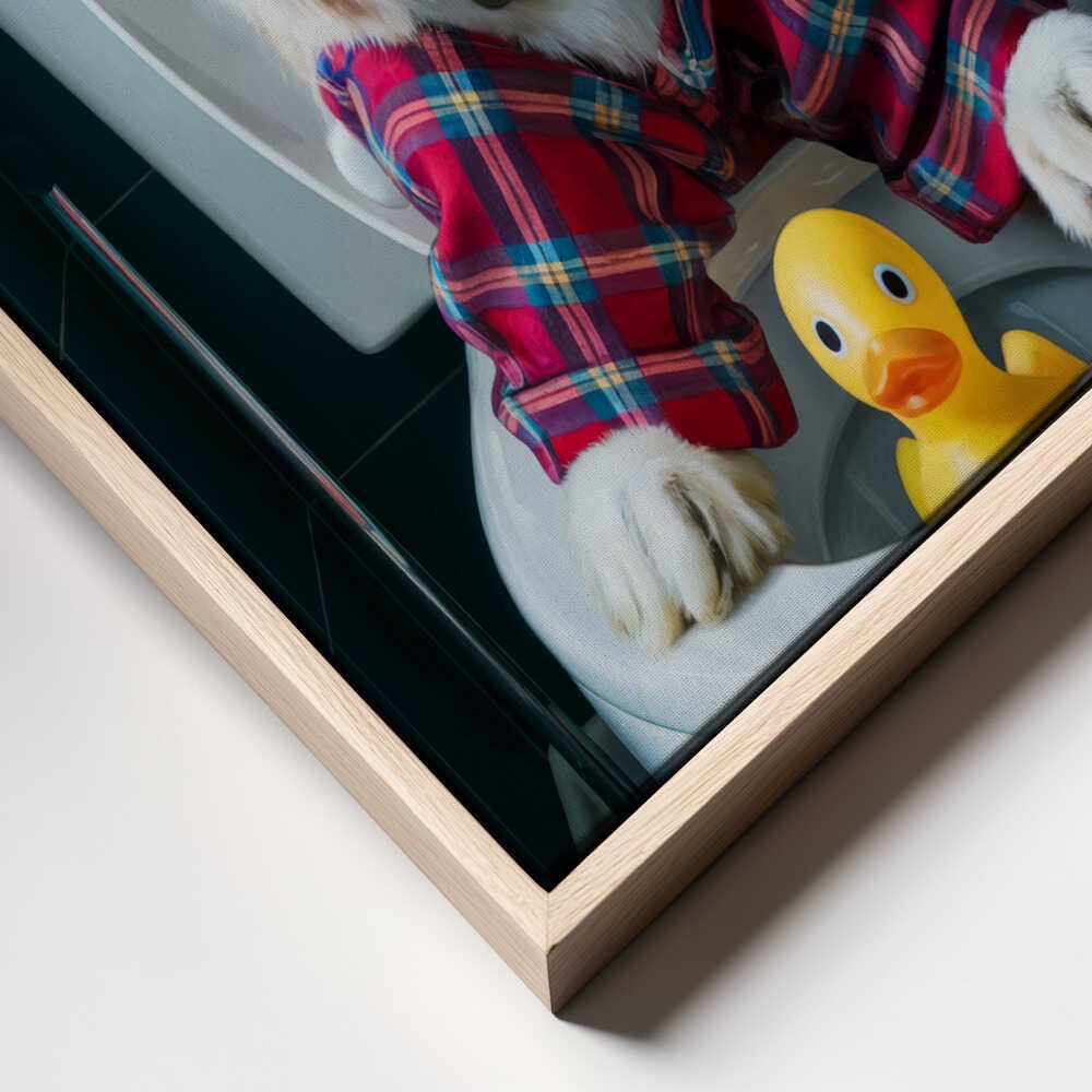 Bathroom Rabbit Canvas Print Wall Art 1X3221660 - ART FEVER - Art Fever