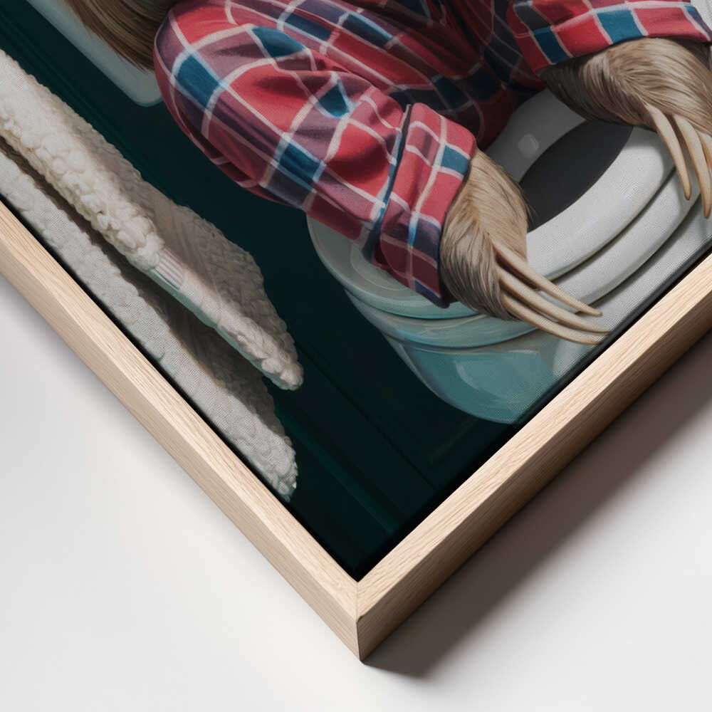 Bathroom Sloth Canvas Print Wall Art 1X3221649 - ART FEVER - Art Fever