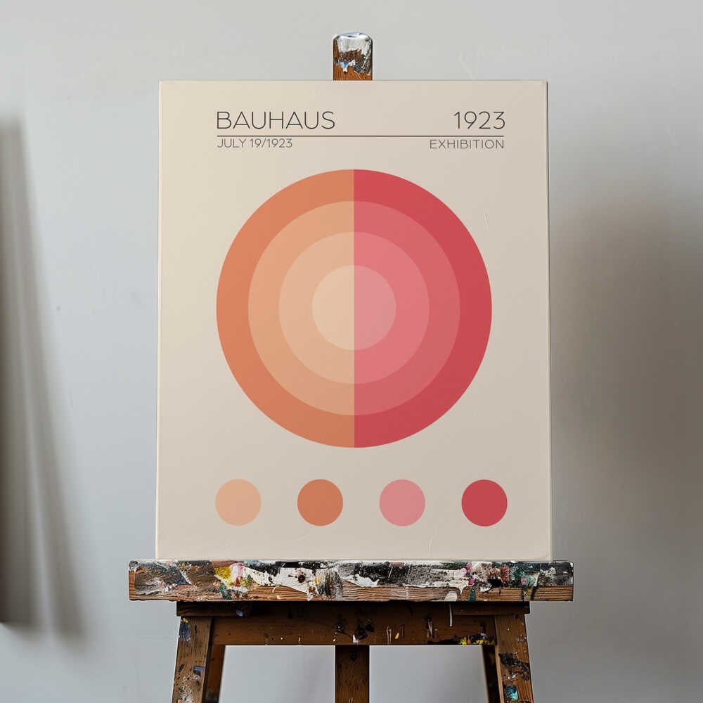 Bauhaus Circles Canvas Print Wall Art 1X2548467 - ART FEVER - Art Fever