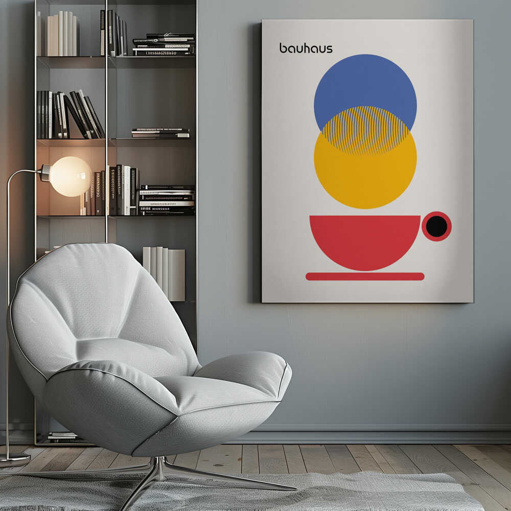 Bauhaus Coffee Abstract Canvas Print Wall Art 1X2665040 - ART FEVER - Art Fever