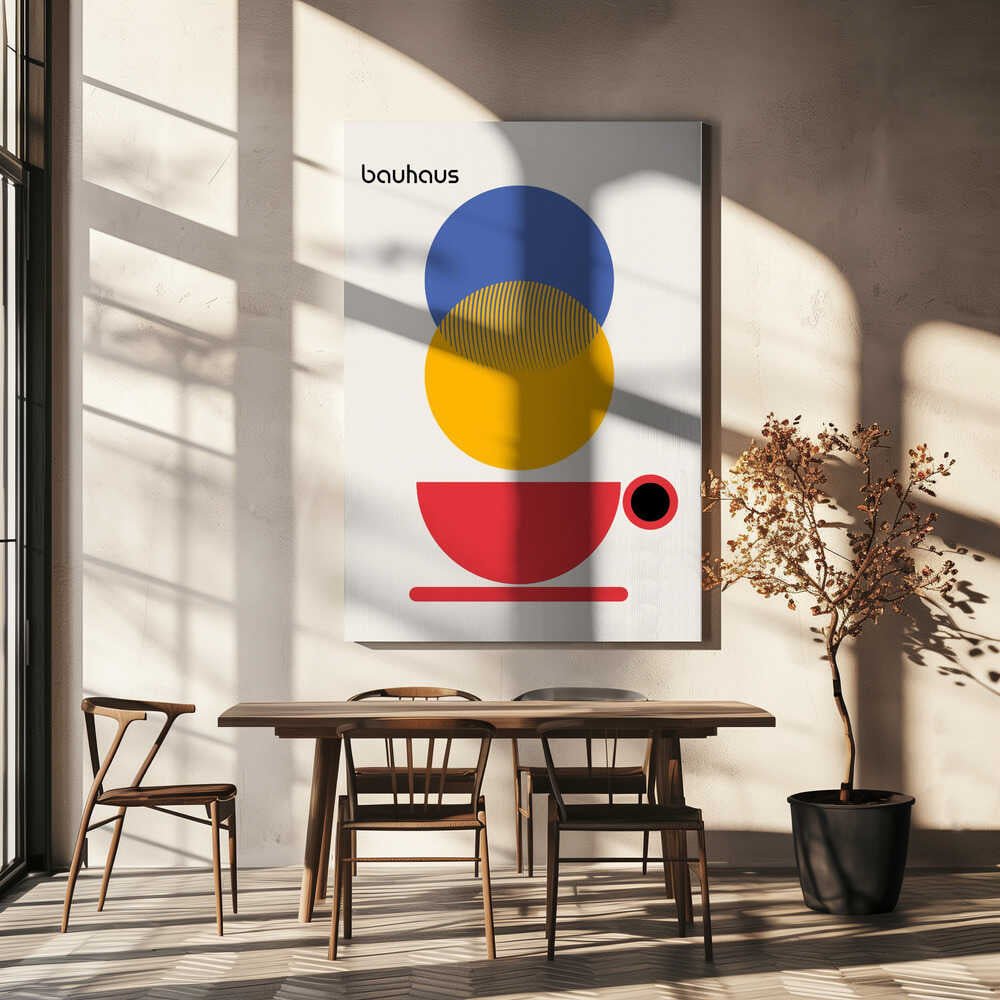 Bauhaus Coffee Abstract Canvas Print Wall Art 1X2665040 - ART FEVER - Art Fever
