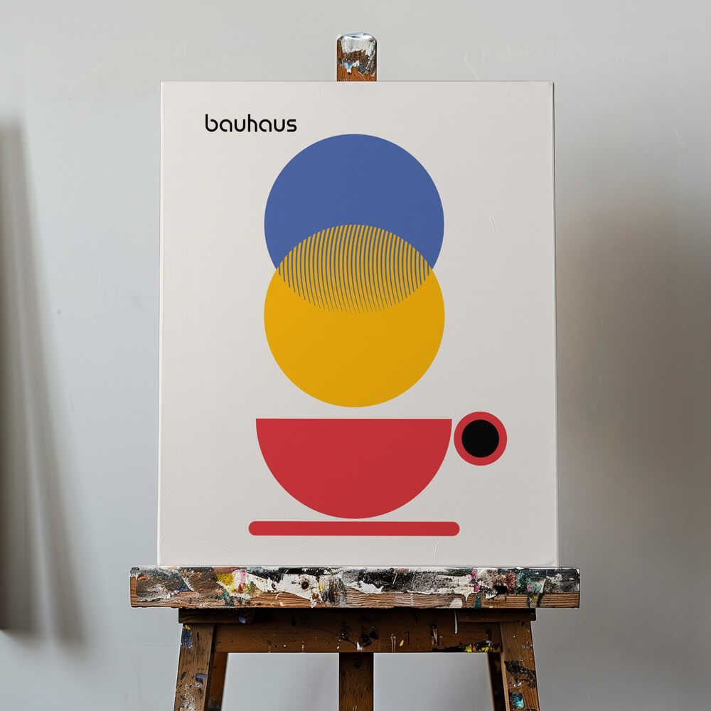 Bauhaus Coffee Abstract Canvas Print Wall Art 1X2665040 - ART FEVER - Art Fever