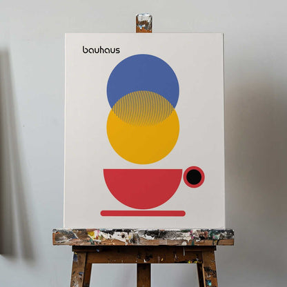 Bauhaus Coffee Abstract Canvas Print Wall Art 1X2665040 - ART FEVER - Art Fever