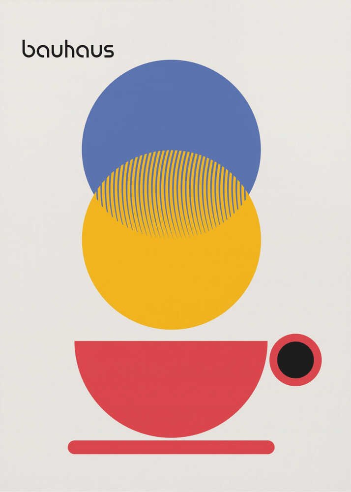 Bauhaus Coffee Abstract Canvas Print Wall Art 1X2665040 - ART FEVER - Art Fever