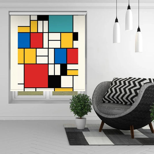 Bauhaus Geometric Design Retro Printed Picture Photo Roller Blind - 1X2665183 - Art Fever - Art Fever