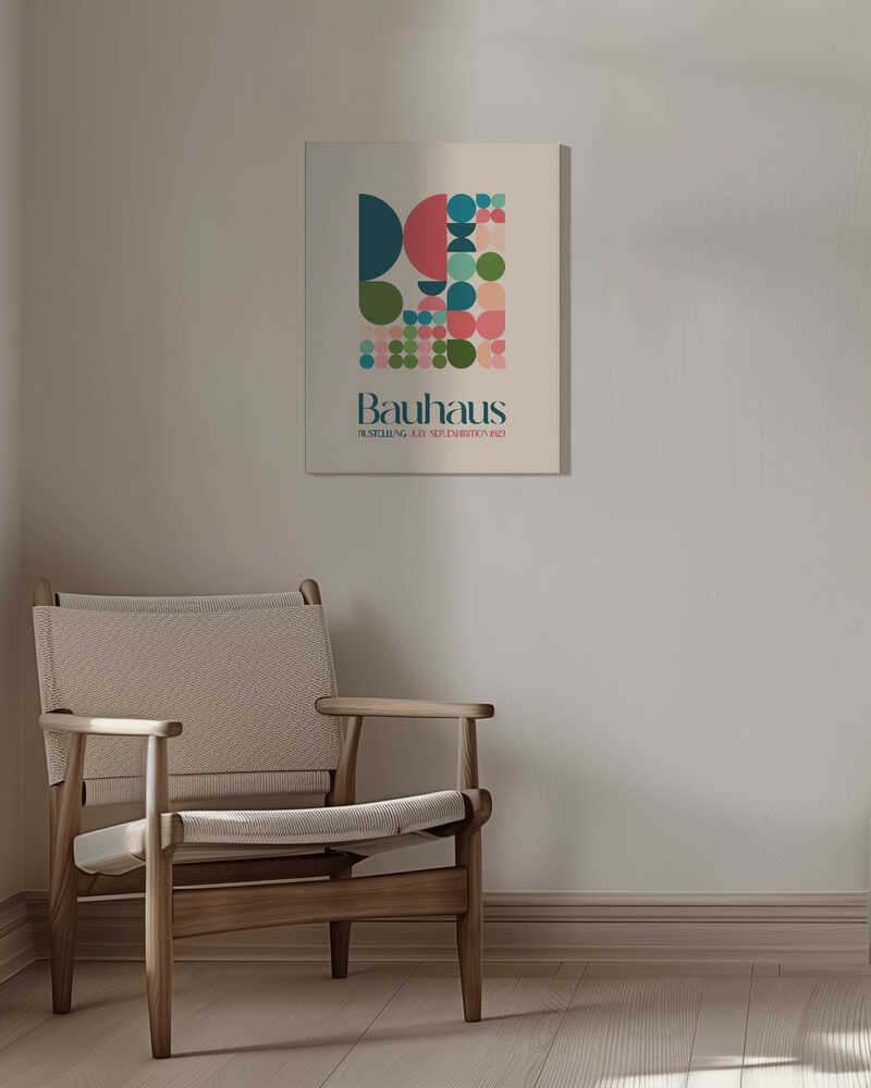 Bauhaus Geometric Harmony Canvas Print Wall Art 1X2548466 - ART FEVER - Art Fever