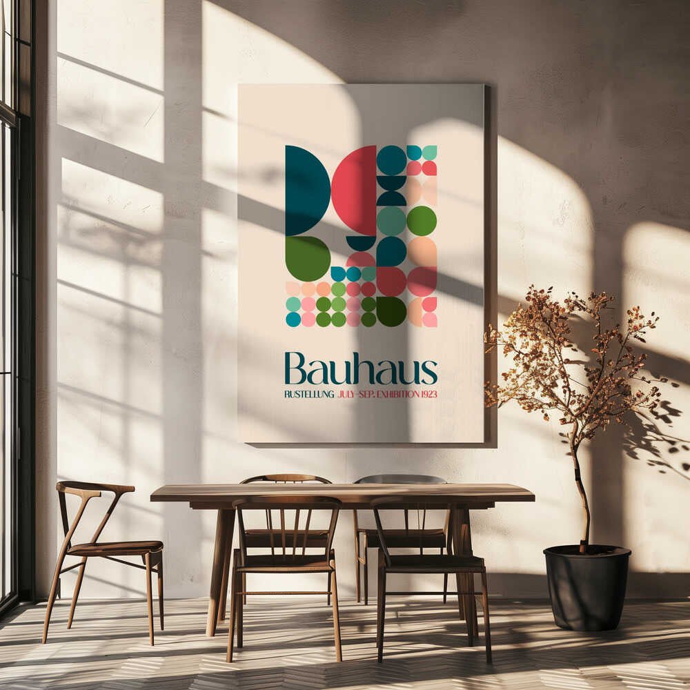 Bauhaus Geometric Harmony Canvas Print Wall Art 1X2548466 - ART FEVER - Art Fever