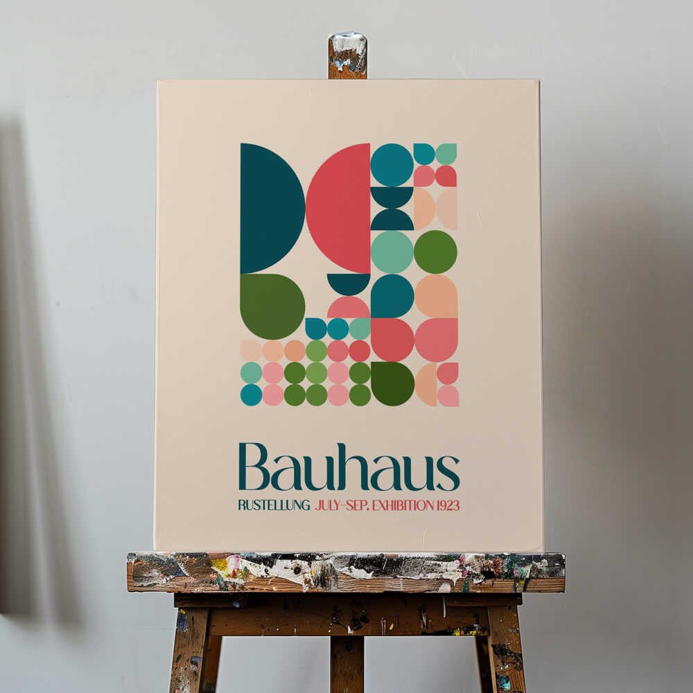 Bauhaus Geometric Harmony Canvas Print Wall Art 1X2548466 - ART FEVER - Art Fever