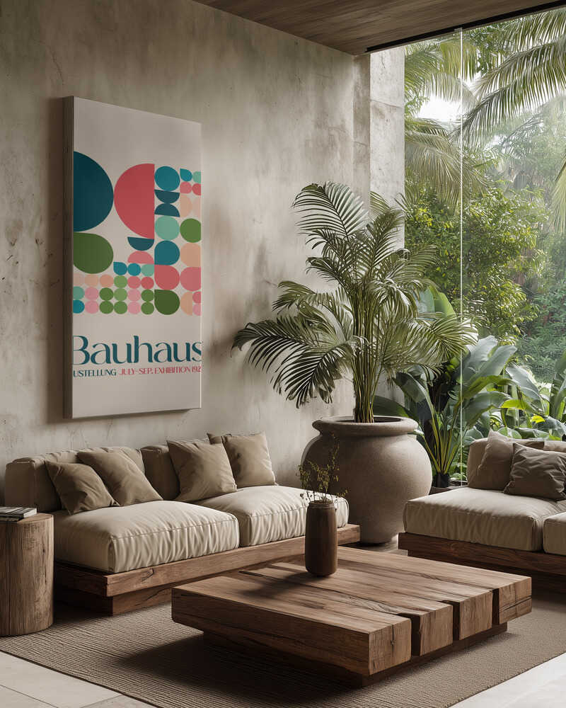 Bauhaus Geometric Harmony Canvas Print Wall Art 1X2548466 - ART FEVER - Art Fever