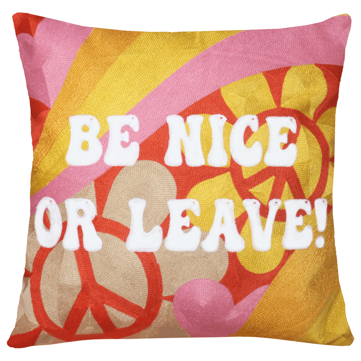 Be Nice or Leave Needlepoint Cushion - The Pillow Drop - Art Fever