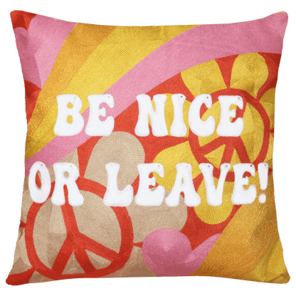 Be Nice or Leave Needlepoint Cushion - The Pillow Drop - Art Fever