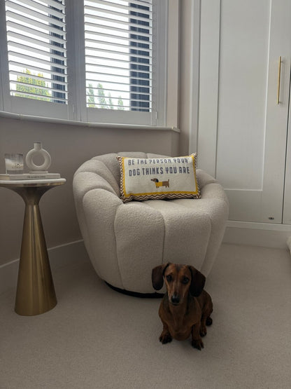 Be The Person Your Dog Thinks You Are Needlepoint Cushion - The Pillow Drop - Art Fever