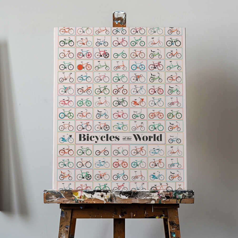 Bicycles of the World Canvas Print Wall Art 1X2662622 - ART FEVER - Art Fever