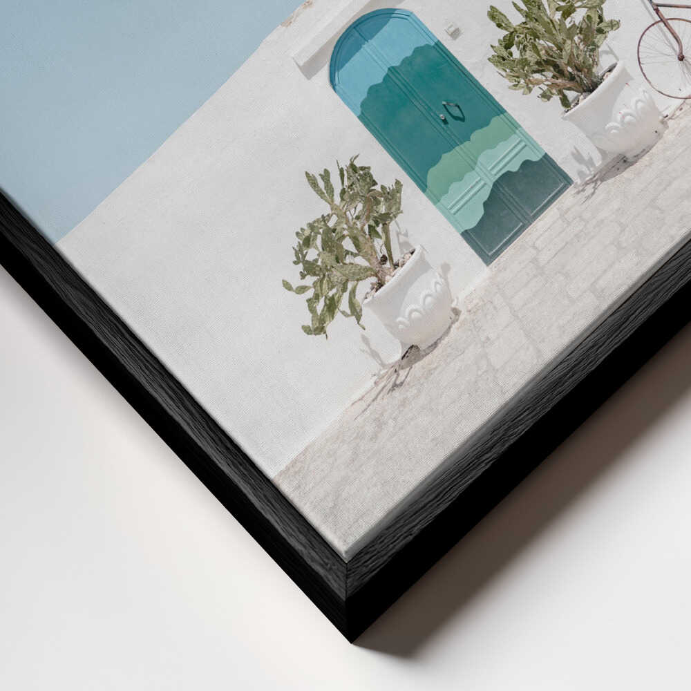 Blue Door Vintage Bike Canvas Print Wall Art 1X2741581 - ART FEVER - Art Fever
