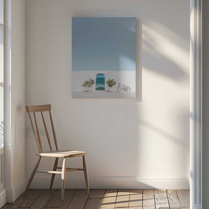 Blue Door Vintage Bike Canvas Print Wall Art 1X2741581 - ART FEVER - Art Fever
