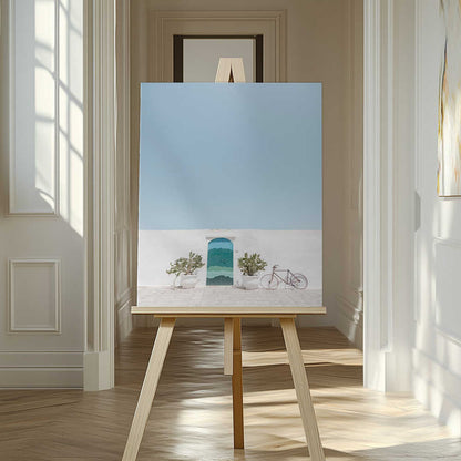 Blue Door Vintage Bike Canvas Print Wall Art 1X2741581 - ART FEVER - Art Fever