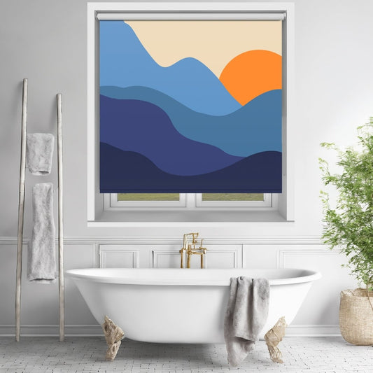 Blue Ridge Twilight Abstract Printed Picture Photo Roller Blind - RB1452 - Art Fever - Art Fever