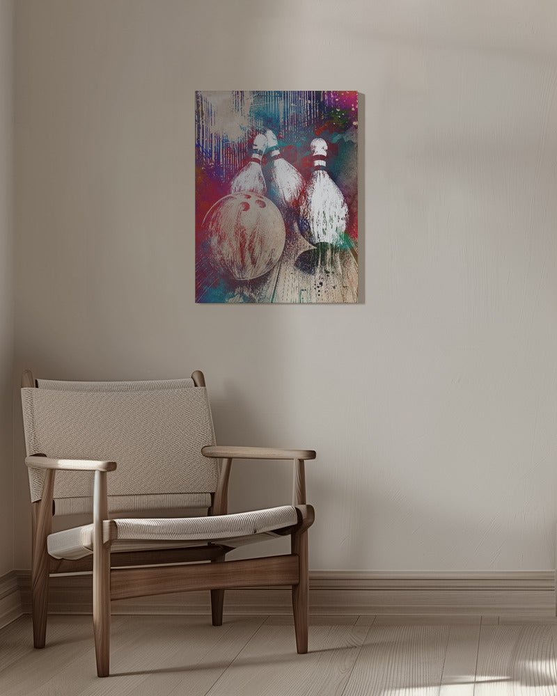 Bowling Sport Art Canvas Print Wall Art 1X2811277 - ART FEVER - Art Fever