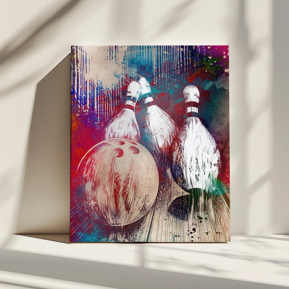 Bowling Sport Art Canvas Print Wall Art 1X2811277 - ART FEVER - Art Fever