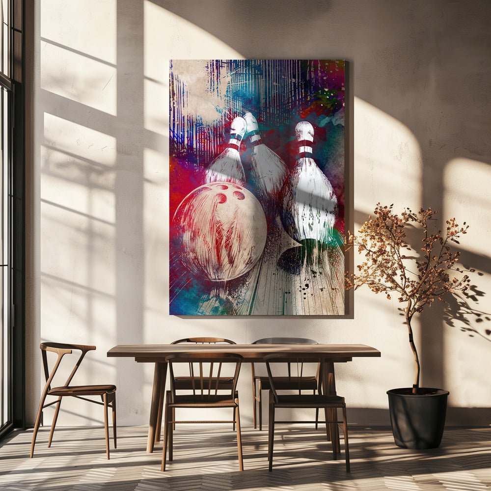 Bowling Sport Art Canvas Print Wall Art 1X2811277 - ART FEVER - Art Fever