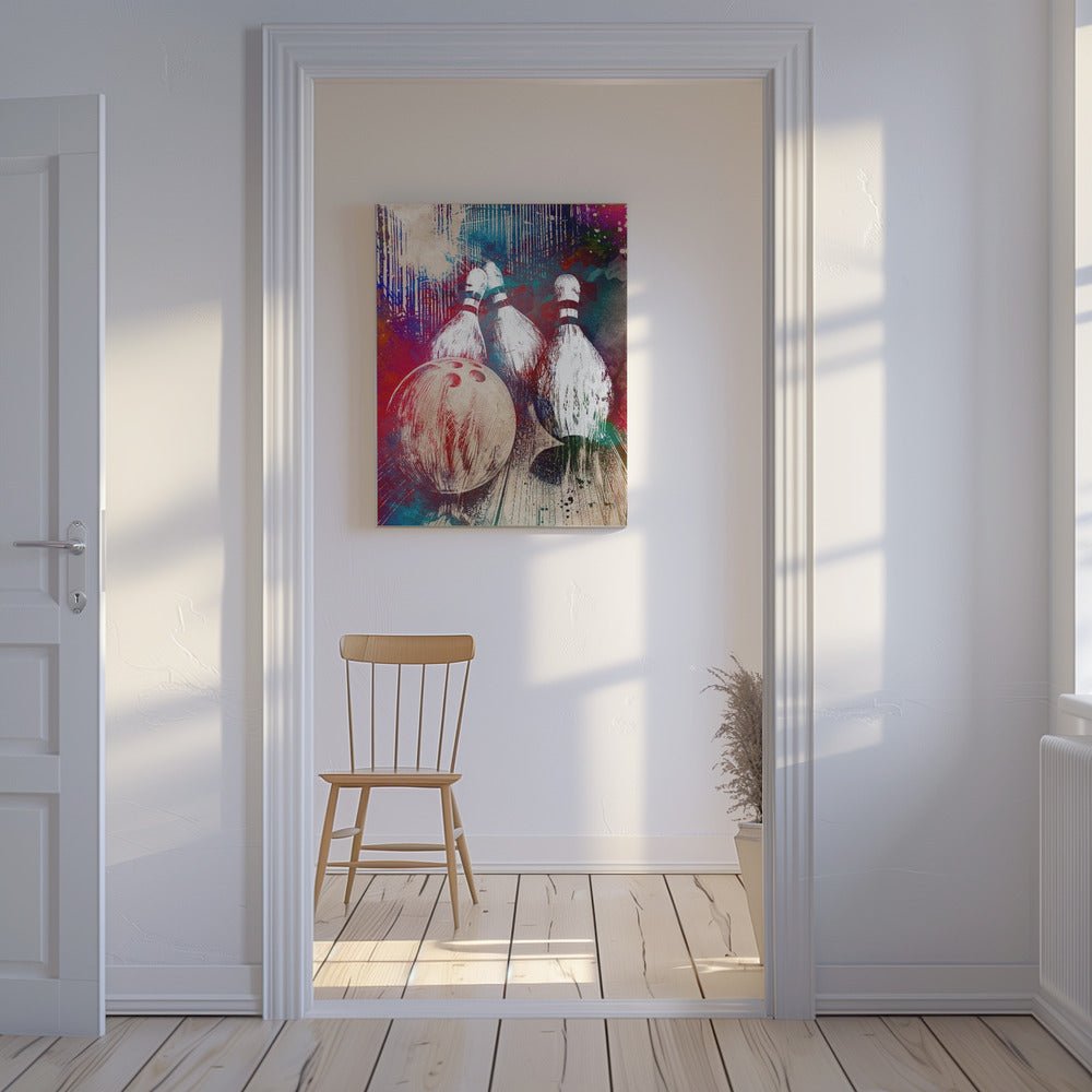 Bowling Sport Art Canvas Print Wall Art 1X2811277 - ART FEVER - Art Fever