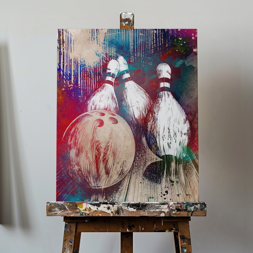 Bowling Sport Art Canvas Print Wall Art 1X2811277 - ART FEVER - Art Fever
