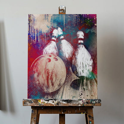 Bowling Sport Art Canvas Print Wall Art 1X2811277 - ART FEVER - Art Fever