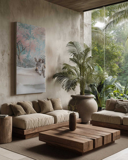 Bubbly Zebra Delight Canvas Print Wall Art 1X3062976 - ART FEVER - Art Fever