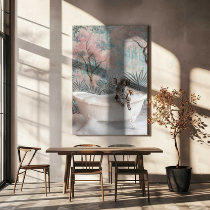 Bubbly Zebra Delight Canvas Print Wall Art 1X3062976 - ART FEVER - Art Fever