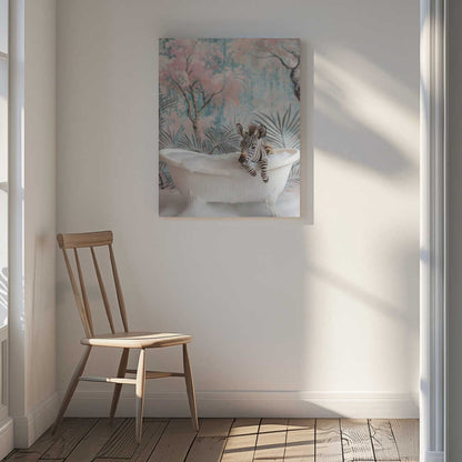 Bubbly Zebra Delight Canvas Print Wall Art 1X3062976 - ART FEVER - Art Fever