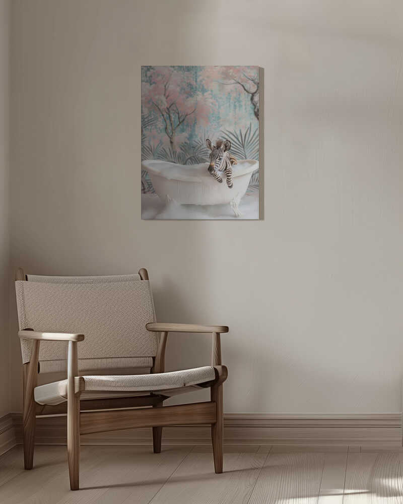 Bubbly Zebra Delight Canvas Print Wall Art 1X3062976 - ART FEVER - Art Fever