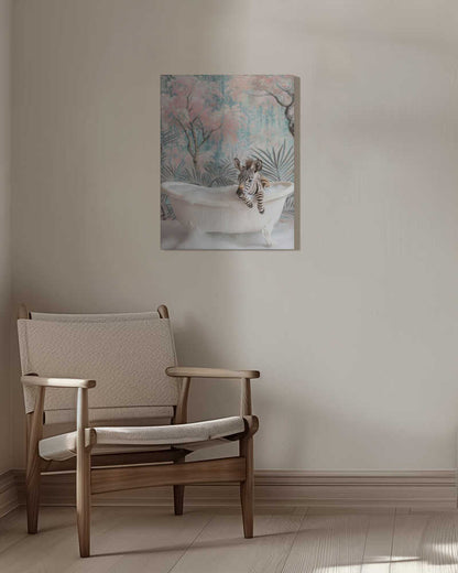 Bubbly Zebra Delight Canvas Print Wall Art 1X3062976 - ART FEVER - Art Fever