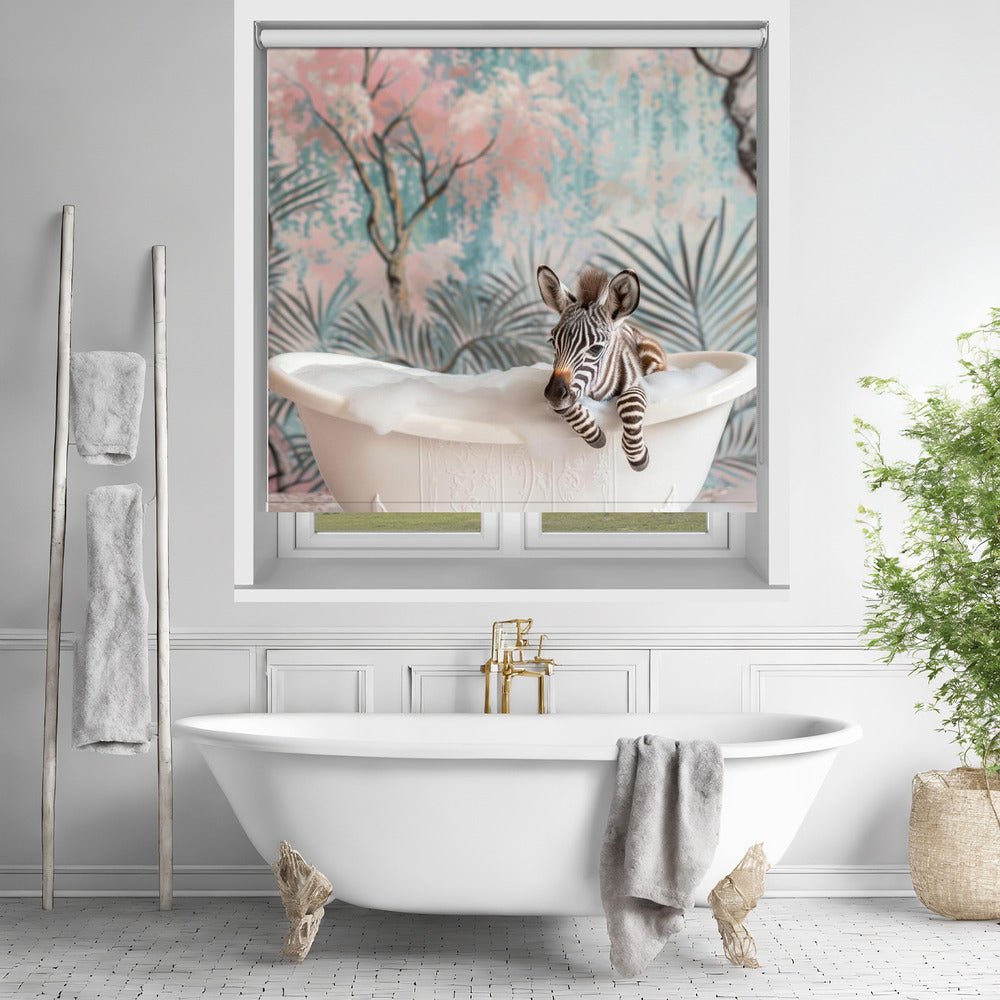Bubbly Zebra Delight Printed Picture Photo Roller Blind - 1X3062976 - Art Fever - Art Fever
