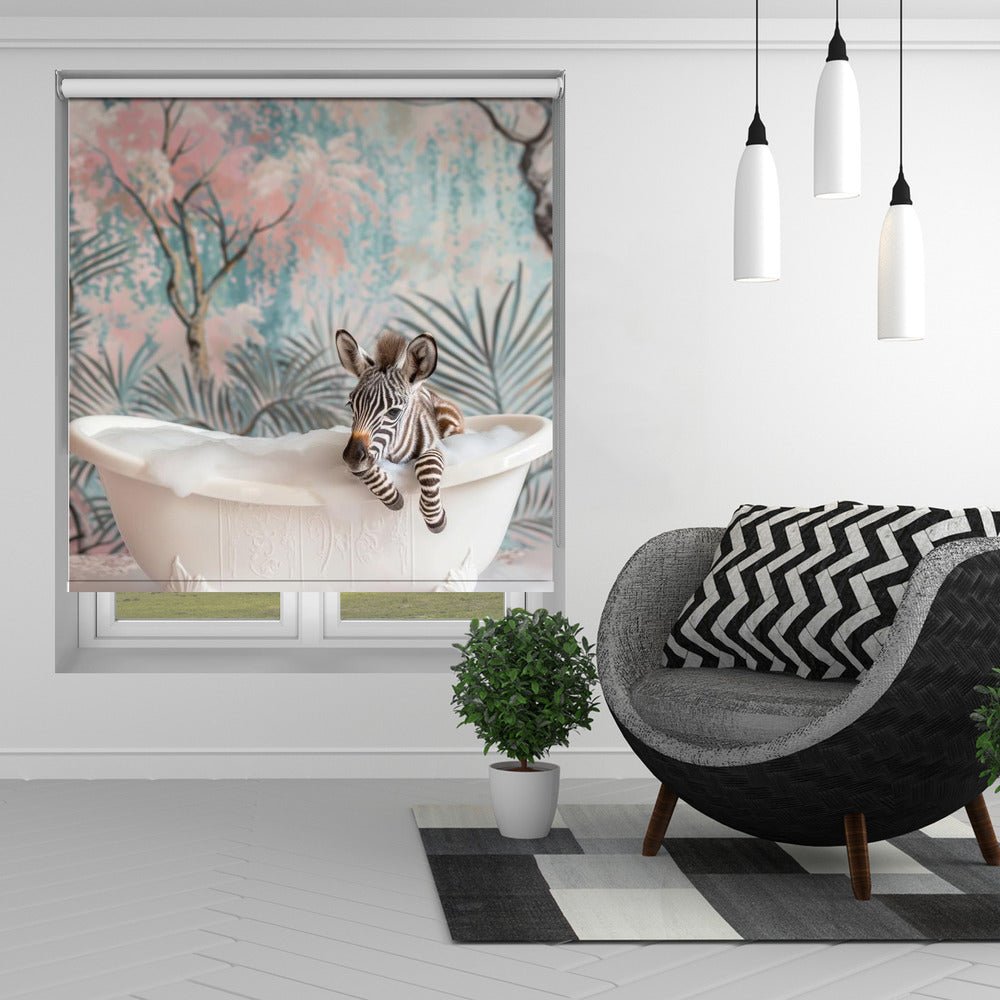 Bubbly Zebra Delight Printed Picture Photo Roller Blind - 1X3062976 - Art Fever - Art Fever