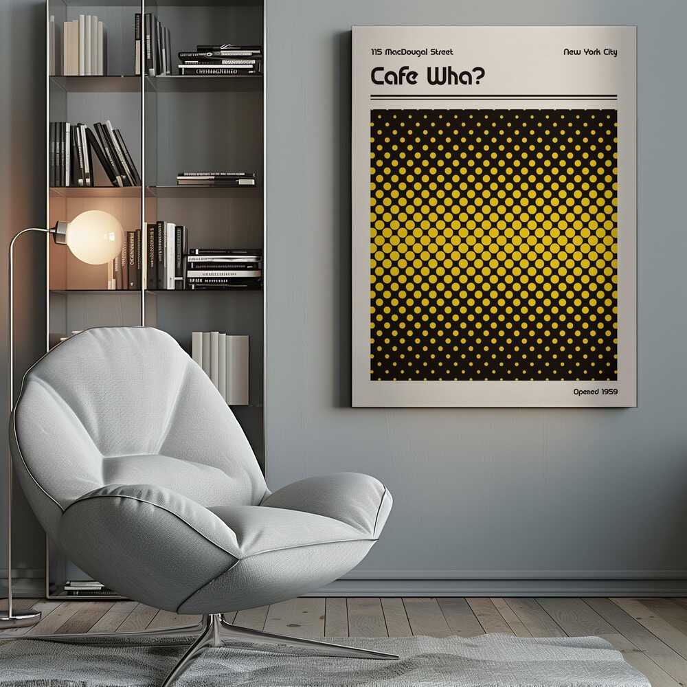 Cafe Wha Retro Poster Canvas Print Wall Art 1X2756303 - ART FEVER - Art Fever