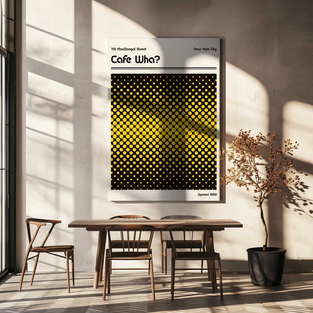 Cafe Wha Retro Poster Canvas Print Wall Art 1X2756303 - ART FEVER - Art Fever