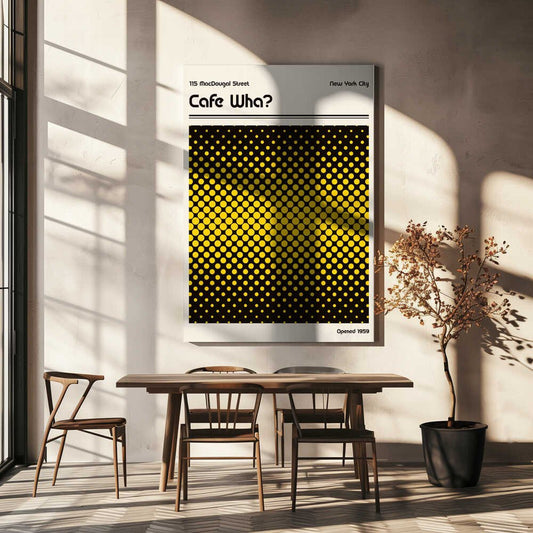 Cafe Wha Retro Poster Canvas Print Wall Art 1X2756303 - ART FEVER - Art Fever