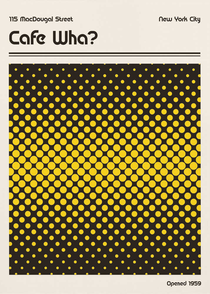 Cafe Wha Retro Poster Canvas Print Wall Art 1X2756303 - ART FEVER - Art Fever