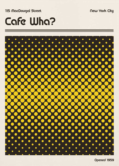 Cafe Wha Retro Poster Canvas Print Wall Art 1X2756303 - ART FEVER - Art Fever