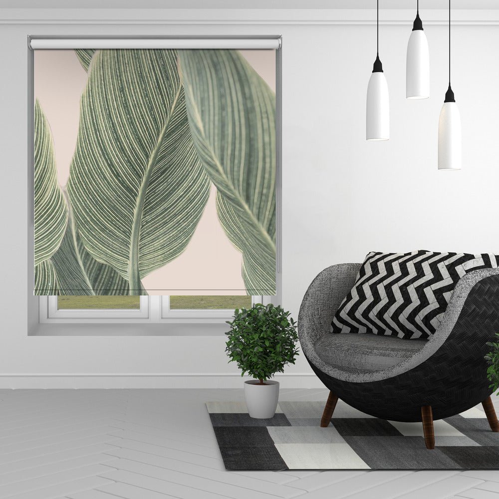 Calla Leaf Printed Picture Photo Roller Blind - 1X2380083 - Art Fever - Art Fever