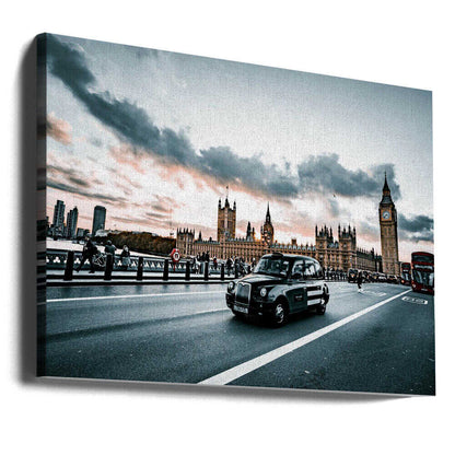 London Cab Sunset Canvas Print Wall Art 1X3161733