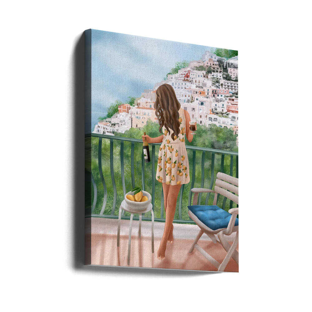 Italian Lemon Balcony  Canvas Print Wall Art 1X3194658
