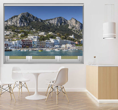 Capri Italy Marina Grande Harbor Printed Roller Blind - 1X3215509 - Art Fever - Art Fever