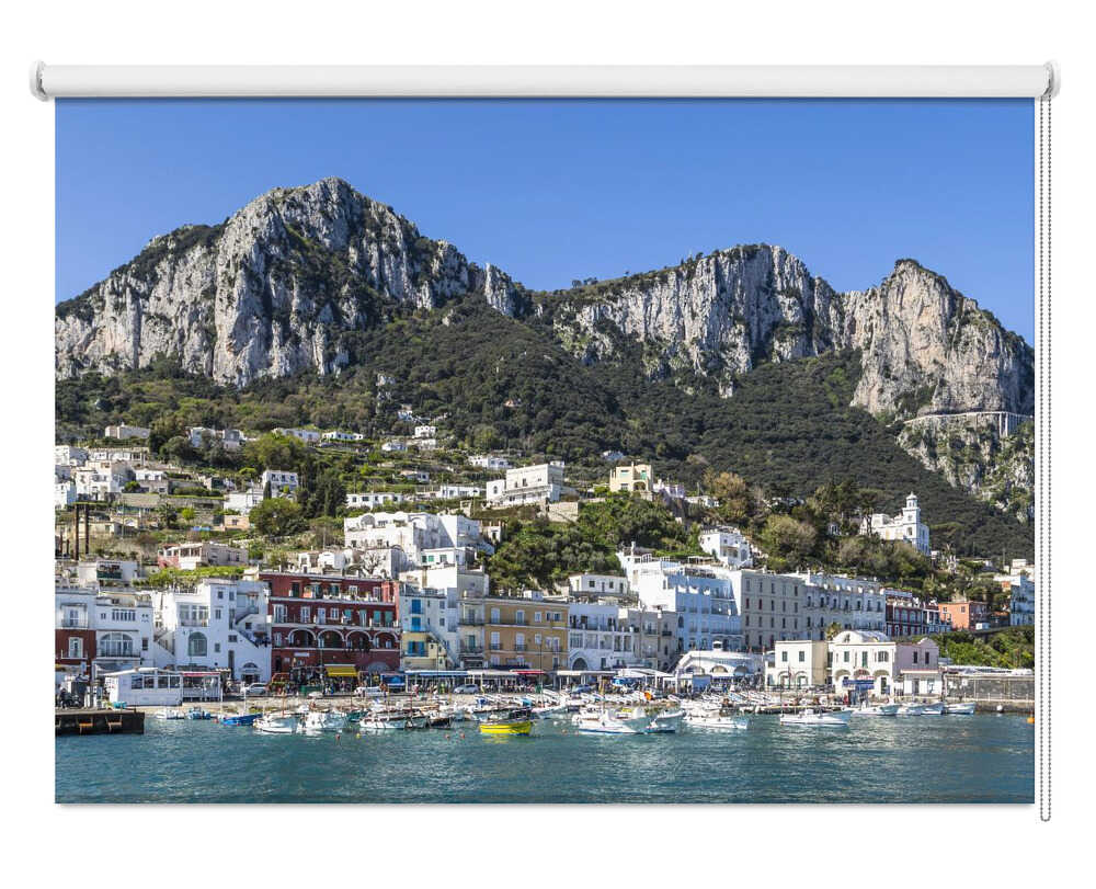 Capri Italy Marina Grande Harbor Printed Roller Blind - 1X3215509 - Art Fever - Art Fever